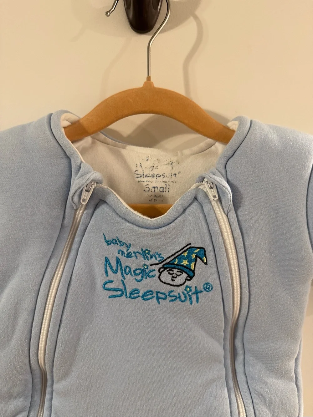Baby Girl or Boy Magic Merlin Blue Sleep Suit Small